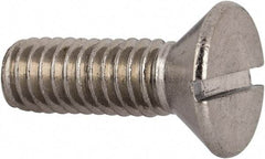 Value Collection - 5/16-18 UNC, 1" OAL Slotted Drive Machine Screw - Flat Head, Grade 316 Stainless Steel, Uncoated, Without Washer - Eagle Tool & Supply