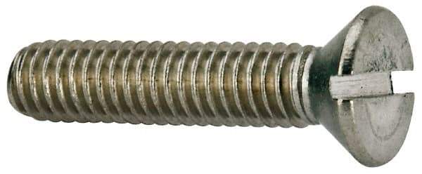 Value Collection - 5/16-18 UNC, 1-1/2" OAL Slotted Drive Machine Screw - Flat Head, Grade 316 Stainless Steel, Uncoated, Without Washer - Eagle Tool & Supply