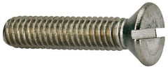 Value Collection - 5/16-18 UNC, 1-1/2" OAL Slotted Drive Machine Screw - Flat Head, Grade 316 Stainless Steel, Uncoated, Without Washer - Eagle Tool & Supply