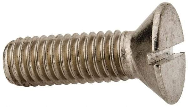 Value Collection - 3/8-16 UNC, 1-1/4" OAL Slotted Drive Machine Screw - Flat Head, Grade 316 Stainless Steel, Uncoated, Without Washer - Eagle Tool & Supply