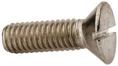 Value Collection - 3/8-16 UNC, 1-1/4" OAL Slotted Drive Machine Screw - Flat Head, Grade 316 Stainless Steel, Uncoated, Without Washer - Eagle Tool & Supply