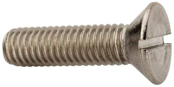 Value Collection - 3/8-16 UNC, 1-1/2" OAL Slotted Drive Machine Screw - Flat Head, Grade 316 Stainless Steel, Uncoated, Without Washer - Eagle Tool & Supply