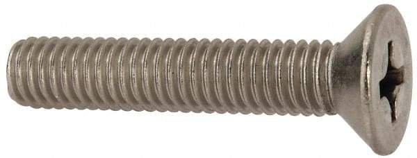 Value Collection - 3/8-16 UNC, 2" OAL Slotted Drive Machine Screw - Flat Head, Grade 316 Stainless Steel, Uncoated, Without Washer - Eagle Tool & Supply