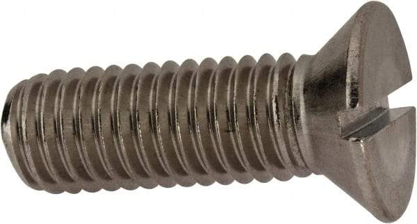 Value Collection - 1/2-13 UNC, 1-1/2" OAL Slotted Drive Machine Screw - Flat Head, Grade 316 Stainless Steel, Uncoated, Without Washer - Eagle Tool & Supply