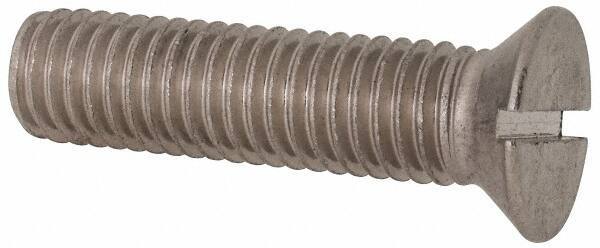 Value Collection - 1/2-13 UNC, 2" OAL Slotted Drive Machine Screw - Flat Head, Grade 316 Stainless Steel, Uncoated, Without Washer - Eagle Tool & Supply