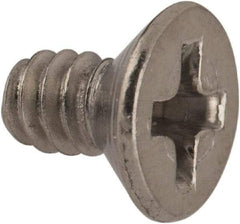 Value Collection - #6-32 UNC, 1/4" OAL Phillips Drive Machine Screw - Flat Head, Grade 316 Stainless Steel, Uncoated, Without Washer - Eagle Tool & Supply