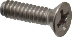 Value Collection - #6-32 UNC, 1/2" OAL Phillips Drive Machine Screw - Flat Head, Grade 316 Stainless Steel, Uncoated, Without Washer - Eagle Tool & Supply
