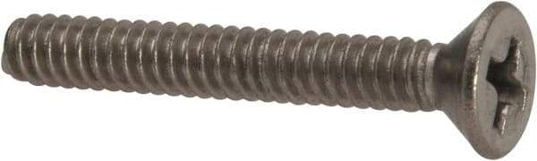 Value Collection - #6-32 UNC, 1" OAL Phillips Drive Machine Screw - Flat Head, Grade 316 Stainless Steel, Uncoated, Without Washer - Eagle Tool & Supply
