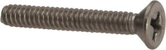 Value Collection - #6-32 UNC, 1" OAL Phillips Drive Machine Screw - Flat Head, Grade 316 Stainless Steel, Uncoated, Without Washer - Eagle Tool & Supply