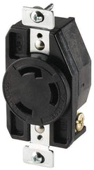 Cooper Wiring Devices - 480 VAC, 30 Amp, L8-30R NEMA, Self Grounding Receptacle - 2 Poles, 3 Wire, Female End, Black - Eagle Tool & Supply