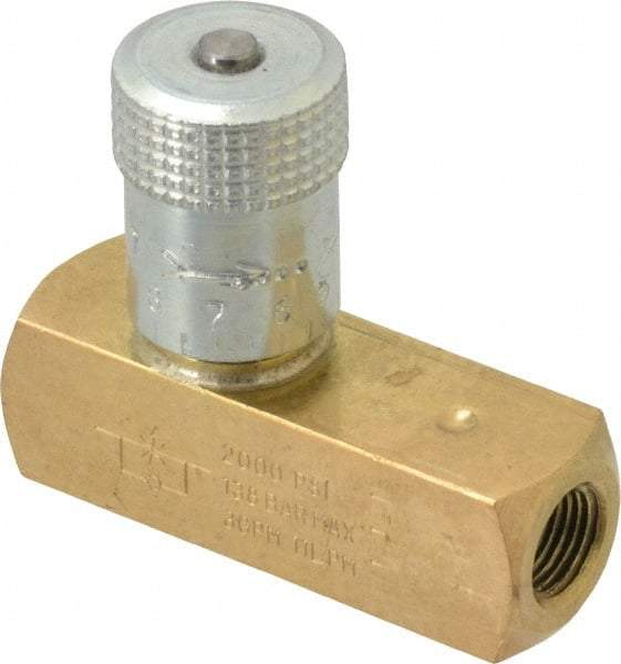 Parker - 3 GPM 1/8 Inlet Brass Hydraulic Control Valve - 1/8-27 Thread - Eagle Tool & Supply