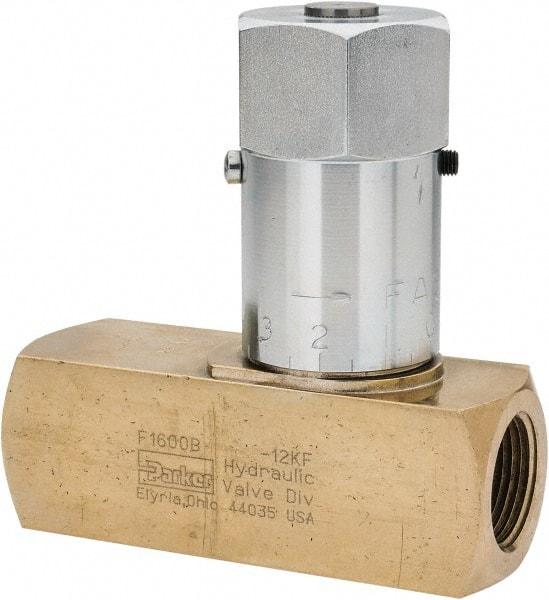 Parker - 40 GPM 1 Inlet Brass Hydraulic Control Valve - 1 - 11-1/2 Thread - Eagle Tool & Supply