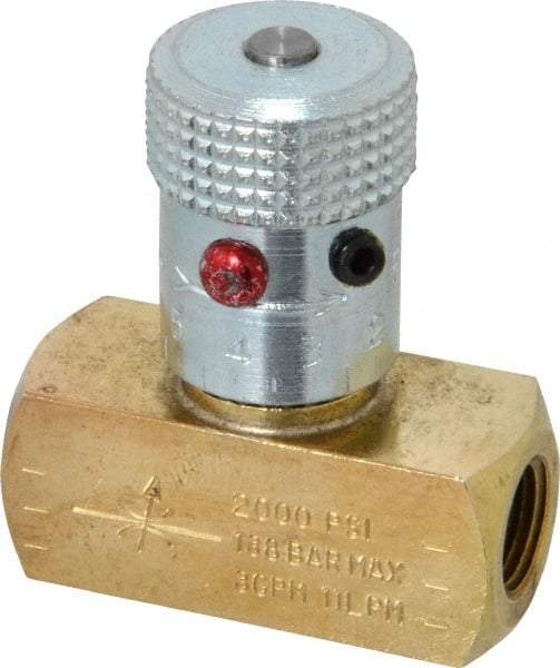 Parker - 3 GPM 1/8 Inlet Brass Hydraulic Control Valve - 1/8-27 Thread - Eagle Tool & Supply