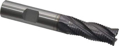 OSG - 1/2" Diam, Fine Pitch, 1-1/4" LOC, 4 Flute Cobalt Roughing Square End Mill - TiCN Finish, 3-1/4" OAL, 1/2" Shank Diam, Single End, 30° Helix - Eagle Tool & Supply