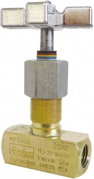 Parker - 5 GPM 1/4 Inlet Brass Hydraulic Control Valve - 1/4-18 Thread - Eagle Tool & Supply