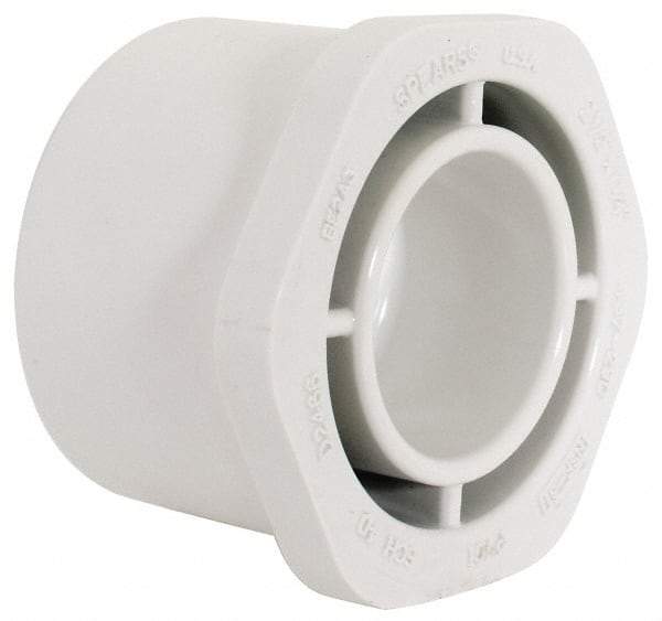 Value Collection - 2-1/2 x 1-1/4" PVC Plastic Pipe Bushing - Schedule 40, Spig x Slip End Connections - Eagle Tool & Supply
