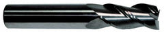 Accupro - 9/16", 3" LOC, 9/16" Shank Diam, 6" OAL, 3 Flute, Solid Carbide Square End Mill - Eagle Tool & Supply