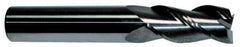 Accupro - 9/16", 2" LOC, 9/16" Shank Diam, 6" OAL, 3 Flute, Solid Carbide Square End Mill - Single End, TiCN Finish, Spiral Flute, 40° Helix, Centercutting, Right Hand Cut, Right Hand Flute - Eagle Tool & Supply