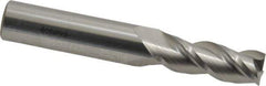 Accupro - 25/64", 1" LOC, 7/16" Shank Diam, 2-3/4" OAL, 3 Flute, Solid Carbide Square End Mill - Single End, Uncoated, Spiral Flute, 40° Helix, Centercutting, Right Hand Cut, Right Hand Flute - Eagle Tool & Supply