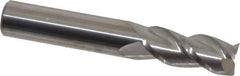 Accupro - 7/16", 1" LOC, 7/16" Shank Diam, 2-3/4" OAL, 3 Flute, Solid Carbide Square End Mill - Single End, Uncoated, Spiral Flute, 40° Helix, Centercutting, Right Hand Cut, Right Hand Flute - Eagle Tool & Supply