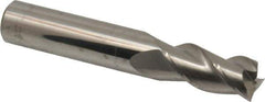 Accupro - 31/64", 1" LOC, 1/2" Shank Diam, 3" OAL, 3 Flute, Solid Carbide Square End Mill - Single End, Uncoated, Spiral Flute, 40° Helix, Centercutting, Right Hand Cut, Right Hand Flute - Eagle Tool & Supply