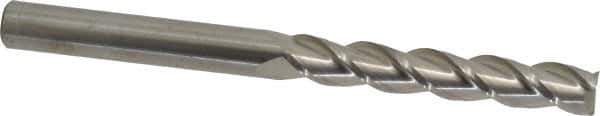 Accupro - 1/2", 3" LOC, 1/2" Shank Diam, 6" OAL, 3 Flute, Solid Carbide Square End Mill - Single End, Uncoated, Spiral Flute, 40° Helix, Centercutting, Right Hand Cut, Right Hand Flute - Eagle Tool & Supply
