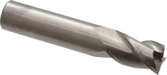 Accupro - 9/16", 7/8" LOC, 9/16" Shank Diam, 3" OAL, 3 Flute, Solid Carbide Square End Mill - Single End, Uncoated, Spiral Flute, 40° Helix, Centercutting, Right Hand Cut, Right Hand Flute - Eagle Tool & Supply