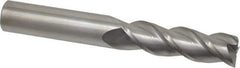 Accupro - 5/8", 2-1/8" LOC, 5/8" Shank Diam, 4-5/8" OAL, 3 Flute, Solid Carbide Square End Mill - Single End, Uncoated, Spiral Flute, 40° Helix, Centercutting, Right Hand Cut, Right Hand Flute - Eagle Tool & Supply