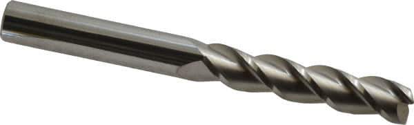 Accupro - 5/8", 3" LOC, 5/8" Shank Diam, 6" OAL, 3 Flute, Solid Carbide Square End Mill - Single End, Uncoated, Spiral Flute, 40° Helix, Centercutting, Right Hand Cut, Right Hand Flute - Eagle Tool & Supply