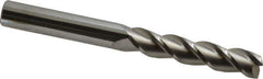 Accupro - 5/8", 3" LOC, 5/8" Shank Diam, 6" OAL, 3 Flute, Solid Carbide Square End Mill - Single End, Uncoated, Spiral Flute, 40° Helix, Centercutting, Right Hand Cut, Right Hand Flute - Eagle Tool & Supply