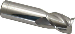 Accupro - 3/4", 1" LOC, 3/4" Shank Diam, 3" OAL, 3 Flute, Solid Carbide Square End Mill - Single End, Uncoated, Spiral Flute, 40° Helix, Centercutting, Right Hand Cut, Right Hand Flute - Eagle Tool & Supply