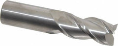 Accupro - 7/8", 1-3/4" LOC, 7/8" Shank Diam, 4" OAL, 3 Flute, Solid Carbide Square End Mill - Single End, Uncoated, Spiral Flute, 40° Helix, Centercutting, Right Hand Cut, Right Hand Flute - Eagle Tool & Supply