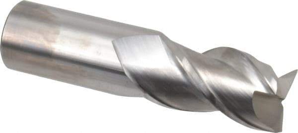 Accupro - 1", 1-3/4" LOC, 1" Shank Diam, 4" OAL, 3 Flute, Solid Carbide Square End Mill - Single End, Uncoated, Spiral Flute, 40° Helix, Centercutting, Right Hand Cut, Right Hand Flute - Eagle Tool & Supply