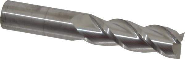 Accupro - 1", 3" LOC, 1" Shank Diam, 6" OAL, 3 Flute, Solid Carbide Square End Mill - Single End, Uncoated, Spiral Flute, 40° Helix, Centercutting, Right Hand Cut, Right Hand Flute - Eagle Tool & Supply