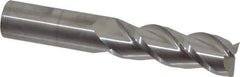 Accupro - 1", 3" LOC, 1" Shank Diam, 6" OAL, 3 Flute, Solid Carbide Square End Mill - Single End, Uncoated, Spiral Flute, 40° Helix, Centercutting, Right Hand Cut, Right Hand Flute - Eagle Tool & Supply