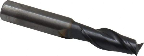 OSG - 3/8", 1" LOC, 3/8" Shank Diam, 2-1/2" OAL, 2 Flute, Solid Carbide Square End Mill - Single End, TiAlN Finish, Spiral Flute, 35° Helix, Centercutting, Right Hand Cut, Right Hand Flute, Series HP421 - Eagle Tool & Supply
