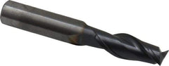 OSG - 3/8", 1" LOC, 3/8" Shank Diam, 2-1/2" OAL, 2 Flute, Solid Carbide Square End Mill - Single End, TiAlN Finish, Spiral Flute, 35° Helix, Centercutting, Right Hand Cut, Right Hand Flute, Series HP421 - Eagle Tool & Supply