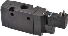 Parker - 3/8", 3-Way Body Ported Stacking Solenoid Valve - 120 VAC, 1.4 CV Rate, Air Return, 2.4" High x 5.29" Long - Eagle Tool & Supply