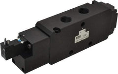 Parker - 1/2", 4-Way Body Ported Stacking Solenoid Valve - 120 VAC, 5.9 CV Rate, Air Return, 2.95" High x 9.13" Long - Eagle Tool & Supply