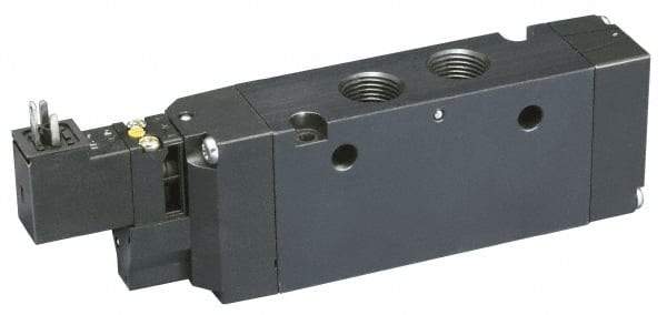 Parker - 4-Way Body Ported Stacking Solenoid Valve - 24 VDC, 7 CV Rate, Air Return, 9.13" Long - Eagle Tool & Supply