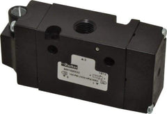 Parker - 1/4", 3-Way Body Ported Stacking Solenoid Valve - 1.4 CV Rate, Air Return, 1.89" High x 3.88" Long - Eagle Tool & Supply