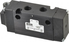 Parker - 1/4", 4-Way Body Ported Stacking Solenoid Valve - 1.4 CV Rate, Air Return, 1.89" High x 4.37" Long - Eagle Tool & Supply