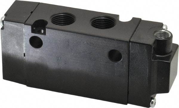 Parker - 3/8", 4-Way Body Ported Stacking Solenoid Valve - 1.4 CV Rate, Air Return, 1.89" High x 4.37" Long - Eagle Tool & Supply