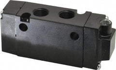 Parker - 3/8", 4-Way Body Ported Stacking Solenoid Valve - 1.4 CV Rate, Air Return, 1.89" High x 4.37" Long - Eagle Tool & Supply