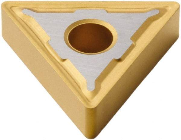 Seco - TNMG322 M5 Grade TP40 Carbide Turning Insert - TiC/TiCN/TiN Finish, 60° Triangle, 3/8" Inscr Circle, 1/8" Thick, 1/32" Corner Radius - Eagle Tool & Supply