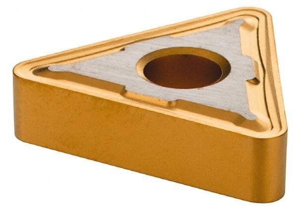 Seco - TNMG434 M5 Grade TP40 Carbide Turning Insert - TiC/TiCN/TiN Finish, 60° Triangle, 1/2" Inscr Circle, 3/16" Thick, 1/16" Corner Radius - Eagle Tool & Supply