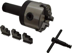 Interstate - 3 Jaws, 3" Diam, Self Centering Manual Lathe Chuck - 5C Mount Spindle, 0.765" Through Hole Diam, Cast Iron - Eagle Tool & Supply