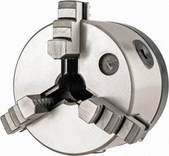 Interstate - 3 Jaws, 4" Diam, Self Centering Manual Lathe Chuck - 5C Mount Spindle, 0.765" Through Hole Diam, Cast Iron - Eagle Tool & Supply