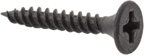 Value Collection - #6, 1" OAL, Phillips Drive Bugle Head, Steel Drywall Screws - Black Phosphate Finish, Grade 1018 - Eagle Tool & Supply