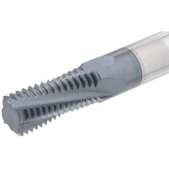 Iscar - 1/4-18, 3/8-18 NPTF, 0.315" Cutting Diam, 3 Flute, Solid Carbide Helical Flute Thread Mill - Internal/External Thread, 14.8mm LOC, 64mm OAL, 8mm Shank Diam - Eagle Tool & Supply